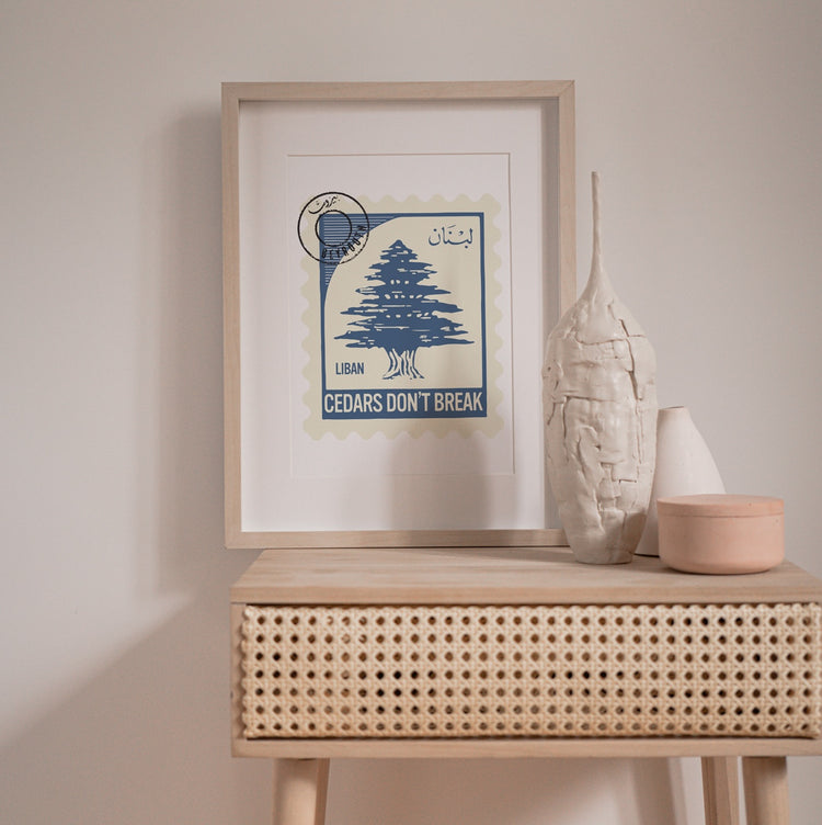 streetwear, cedar trees, cedars don't break, support Lebanon, Lebanese clothing , Lebanon art, vintage stamp